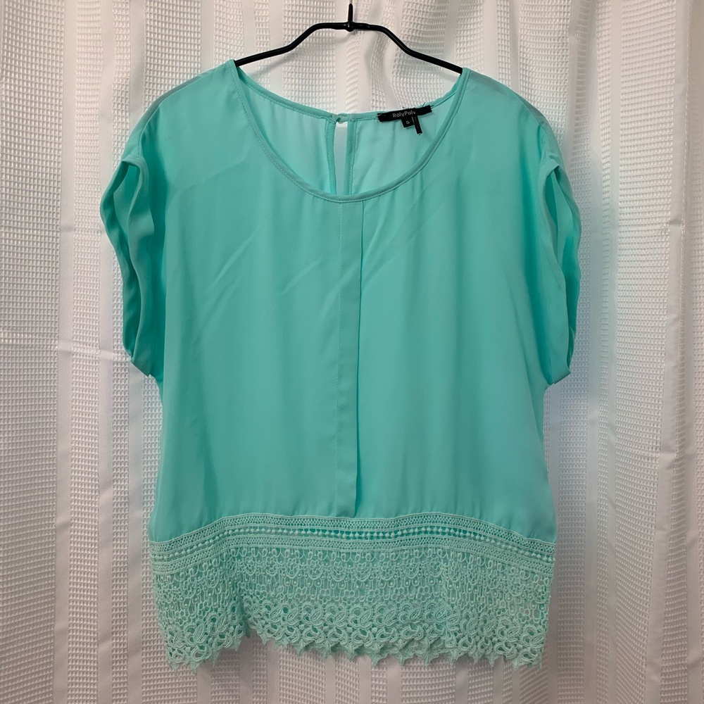 Mint Short-Sleeve Blouse - Small